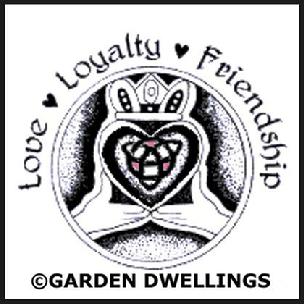 Garden Dwellings: Claddagh: Love-Loyalty-Friendship Trinity Circle Knot