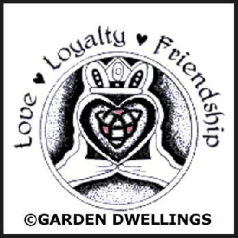 Garden Dwellings: Claddagh: Love-Loyalty-Friendship Trinity Circle Knot